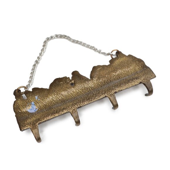 Vintage Brass The Last Supper Wall Hooks Kitchen Towel Rack Key Hanger Gold - Picture 5 of 9